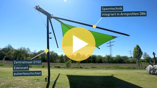 Video WING Schirm Sonnensegel elektrisch rollbar
