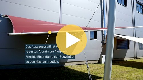 Video Trapez Sonnensegel elektrisch rollbar